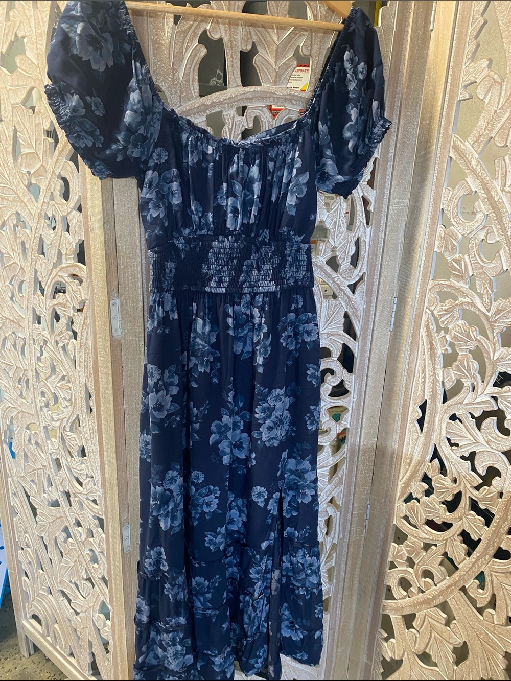 Hollister Floral Bow Tie Back Slit Side Dress - Picture 2 of 7